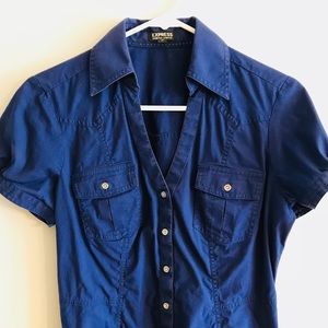 Express short sleeved button down blouse